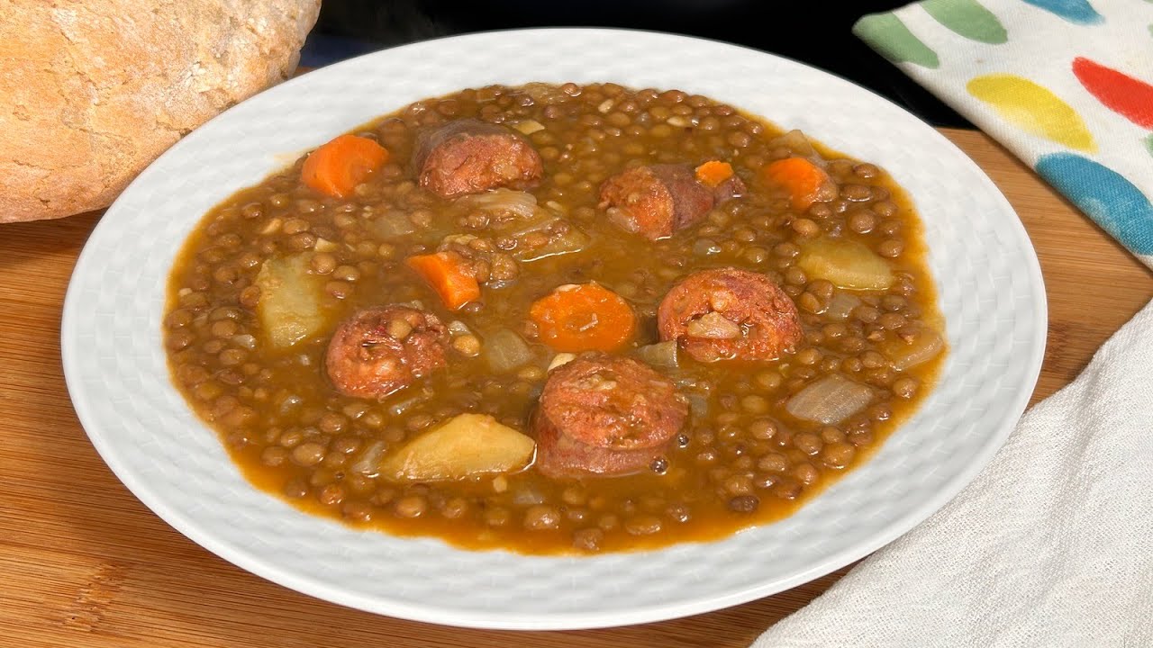 lentejas de bote con chorizo y morcilla