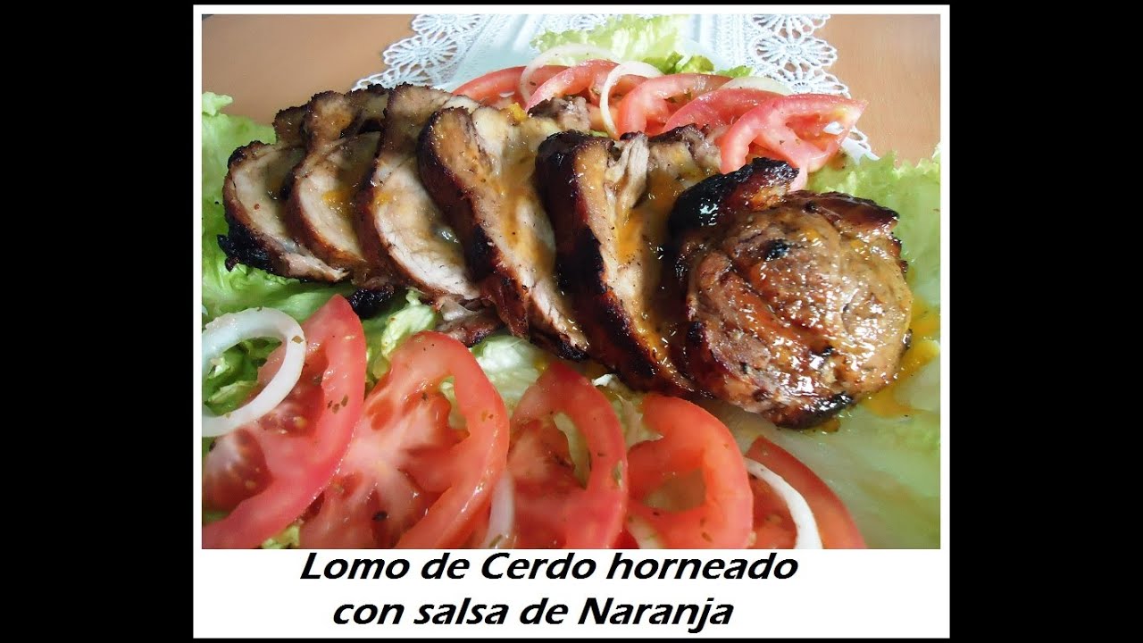 lomo de cerdo en salsa de naranja al horno