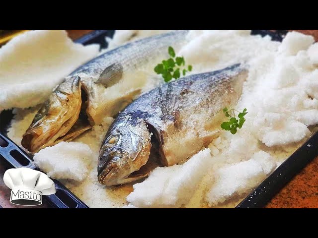 lubina a la sal con patatas