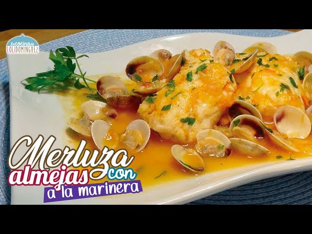 merluza al horno con almejas a la marinera