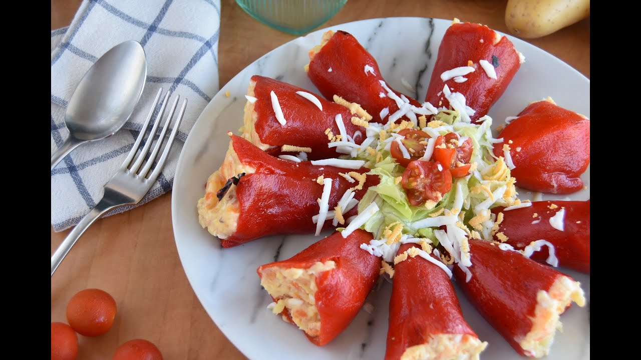 pimientos del piquillo rellenos de ensaladilla rusa
