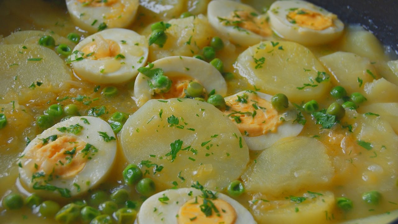 receta patatas en salsa verde con huevo duro