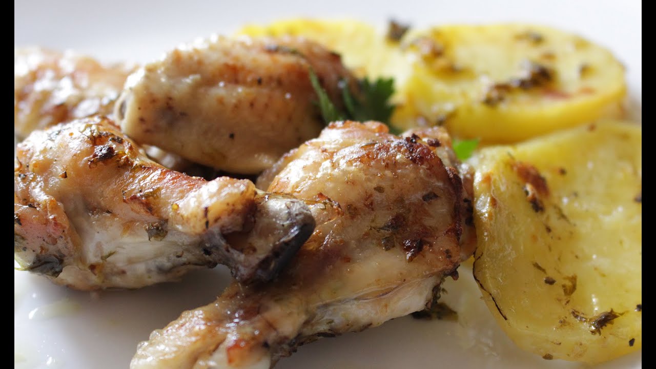 alitas de pollo al ajillo con patatas