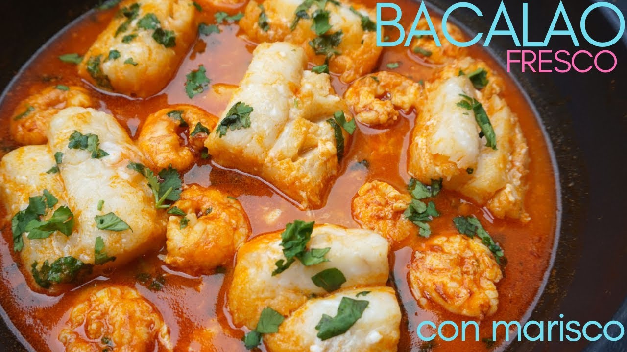 bacalao a la marinera con gambas