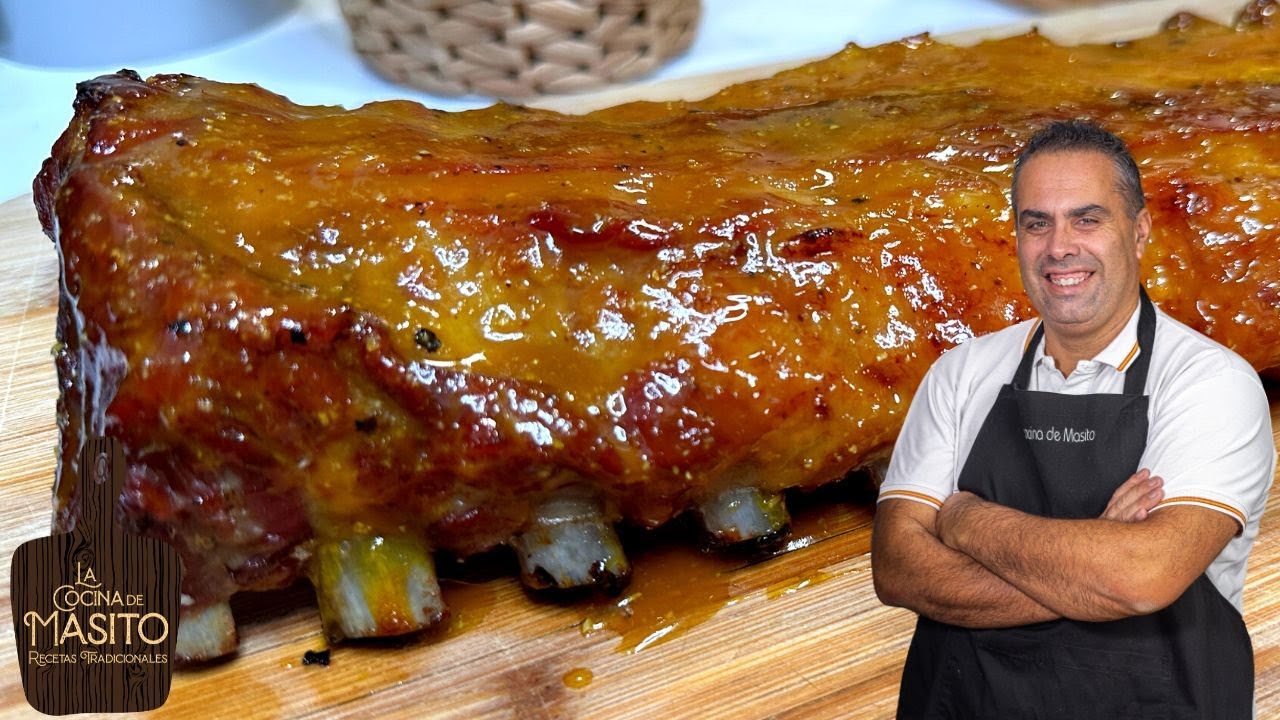 costillas con miel y salsa barbacoa