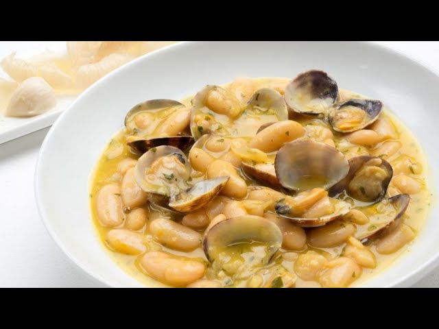 fabes con almejas en olla rapida