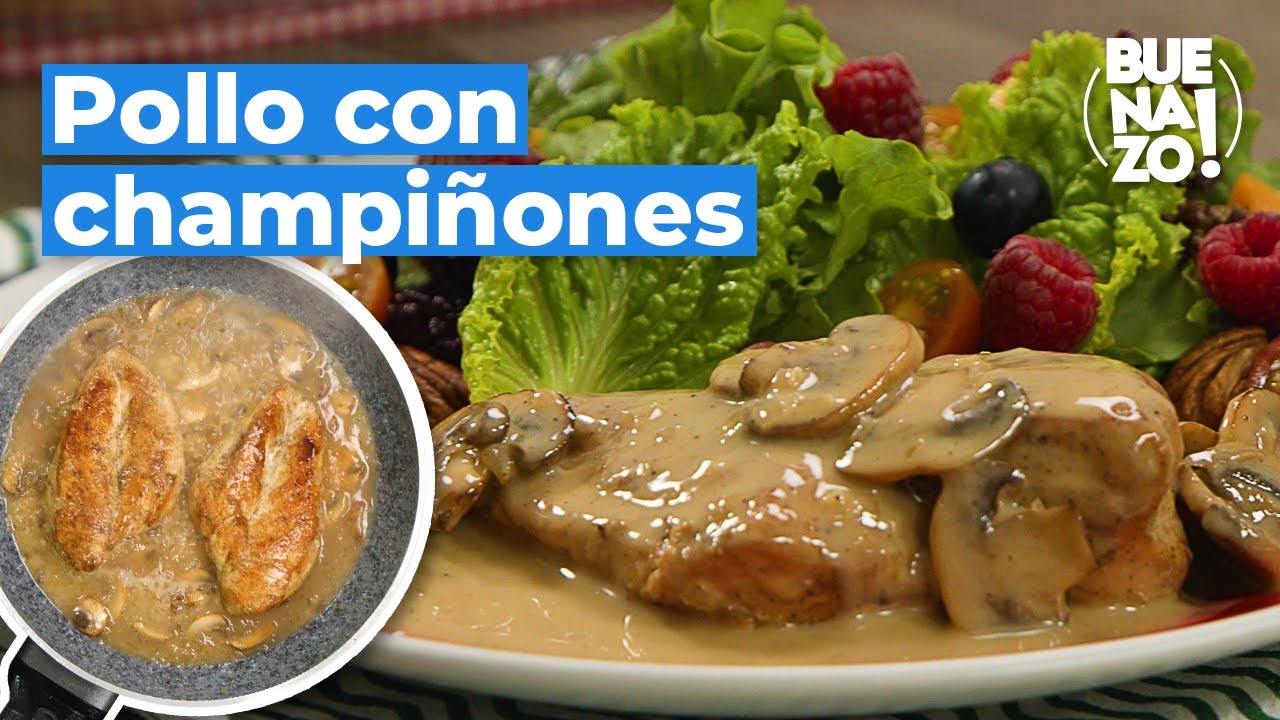 pollo con champiñones nata y vino blanco