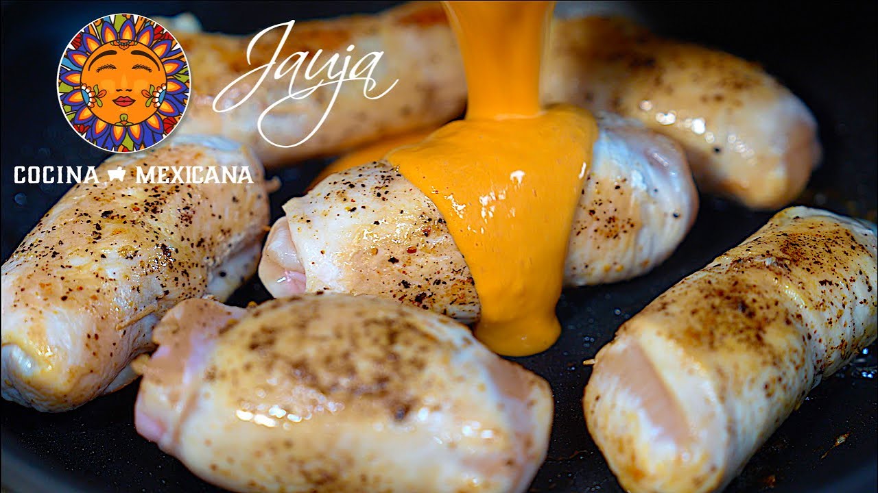 pollo relleno de jamón y queso en salsa
