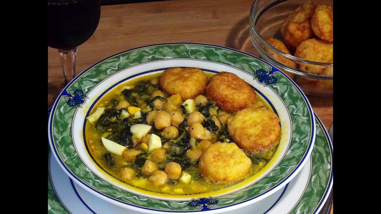 potaje manchego con rellenos de pan