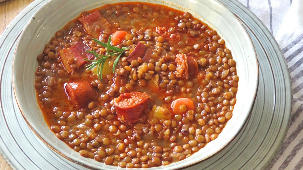 receta de lentejas con chorizo y panceta