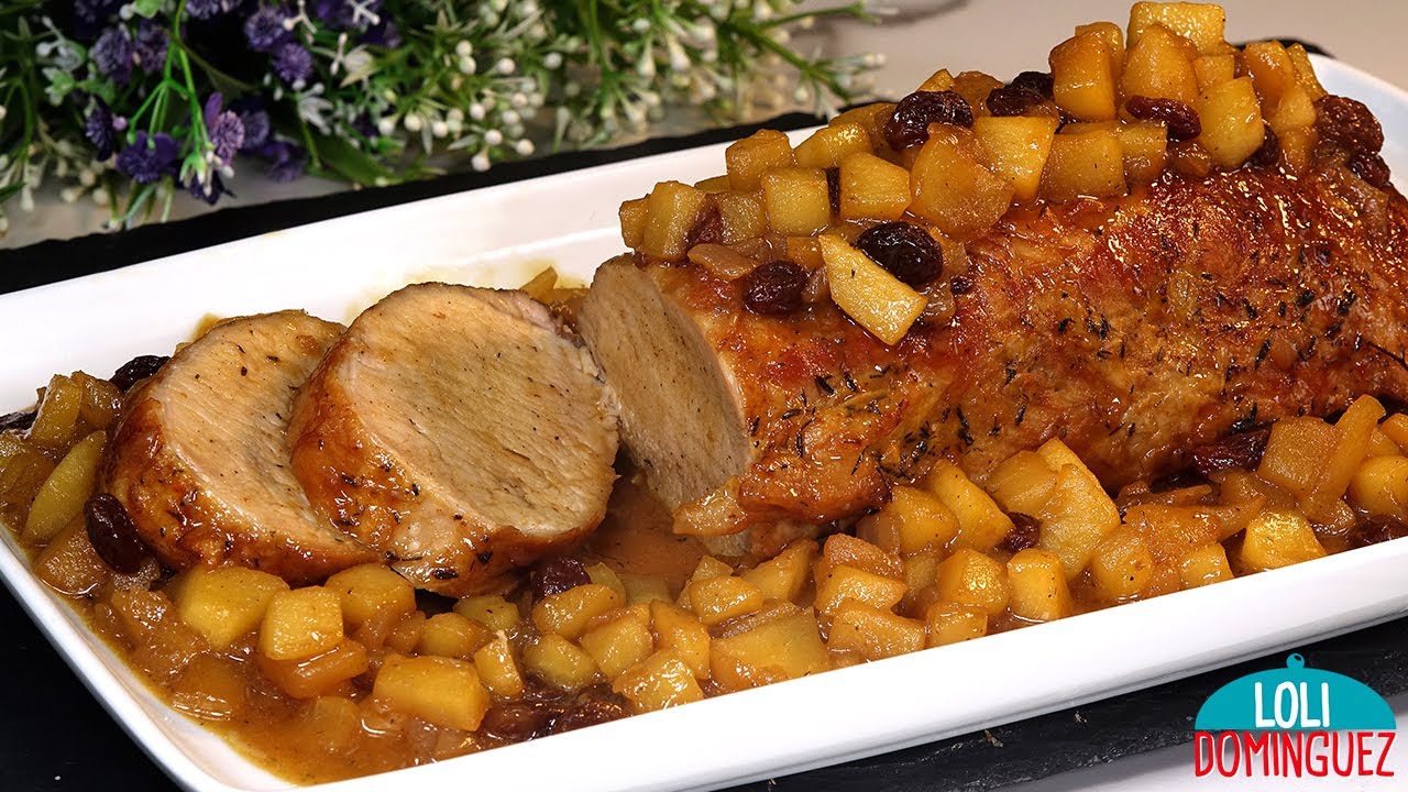 solomillo de cerdo al horno con manzanas