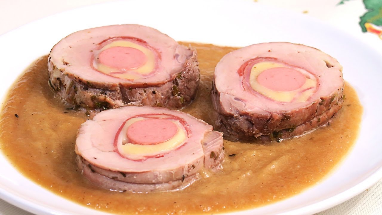 solomillo de cerdo relleno de jamón y queso