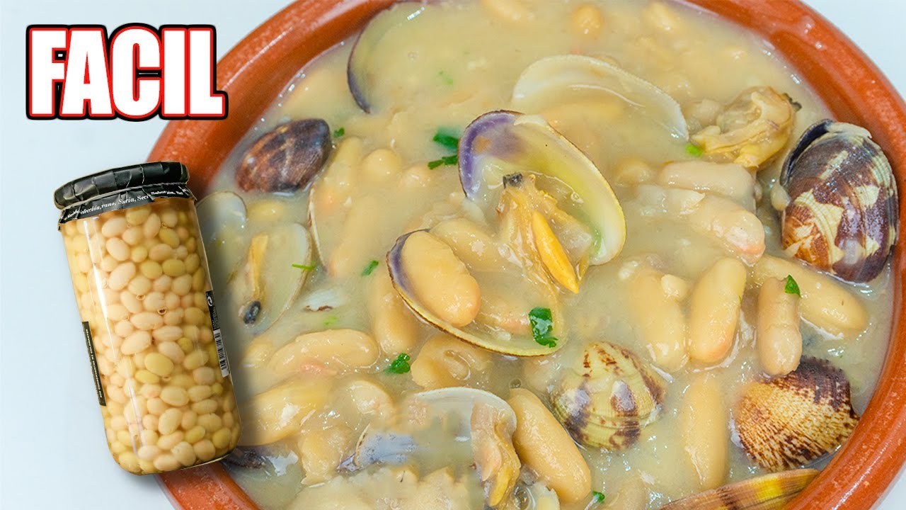 alubias de bote con almejas receta