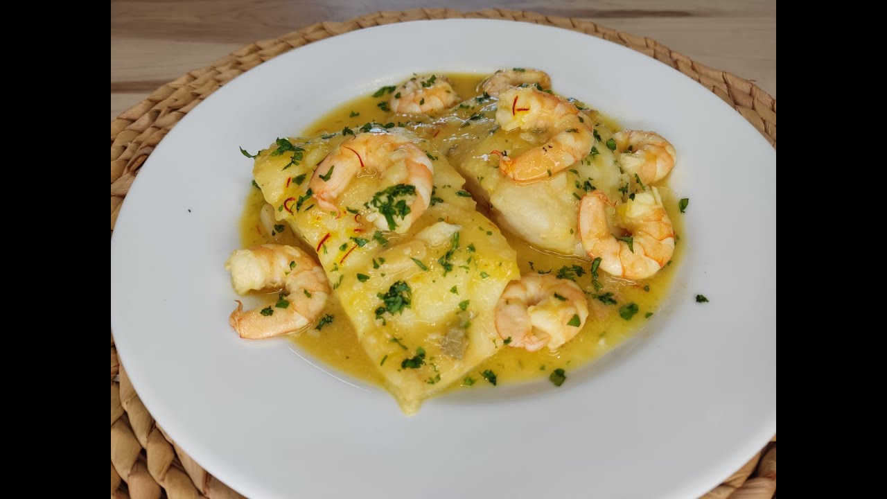 bacalao a la marinera con langostinos