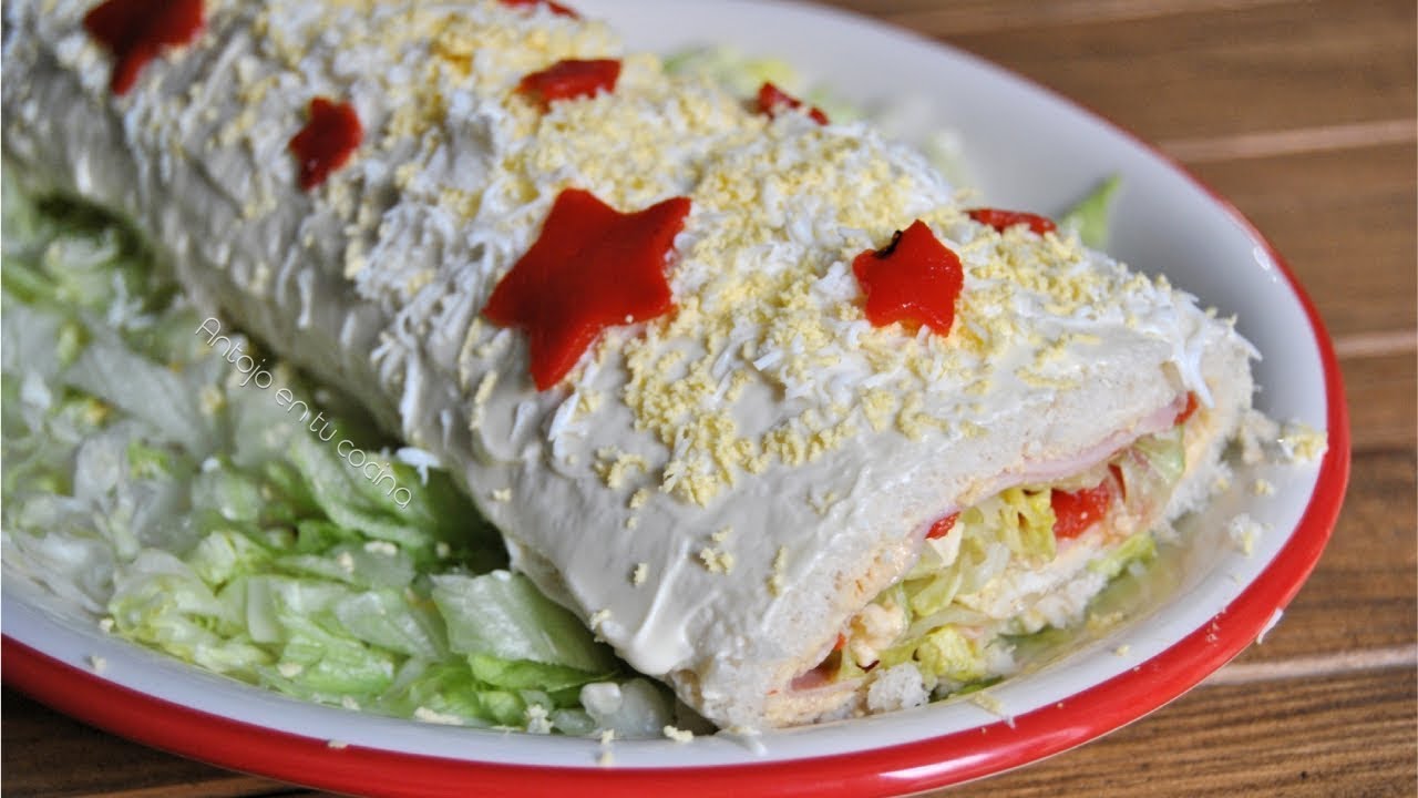 brazo gitano salado con pan de molde