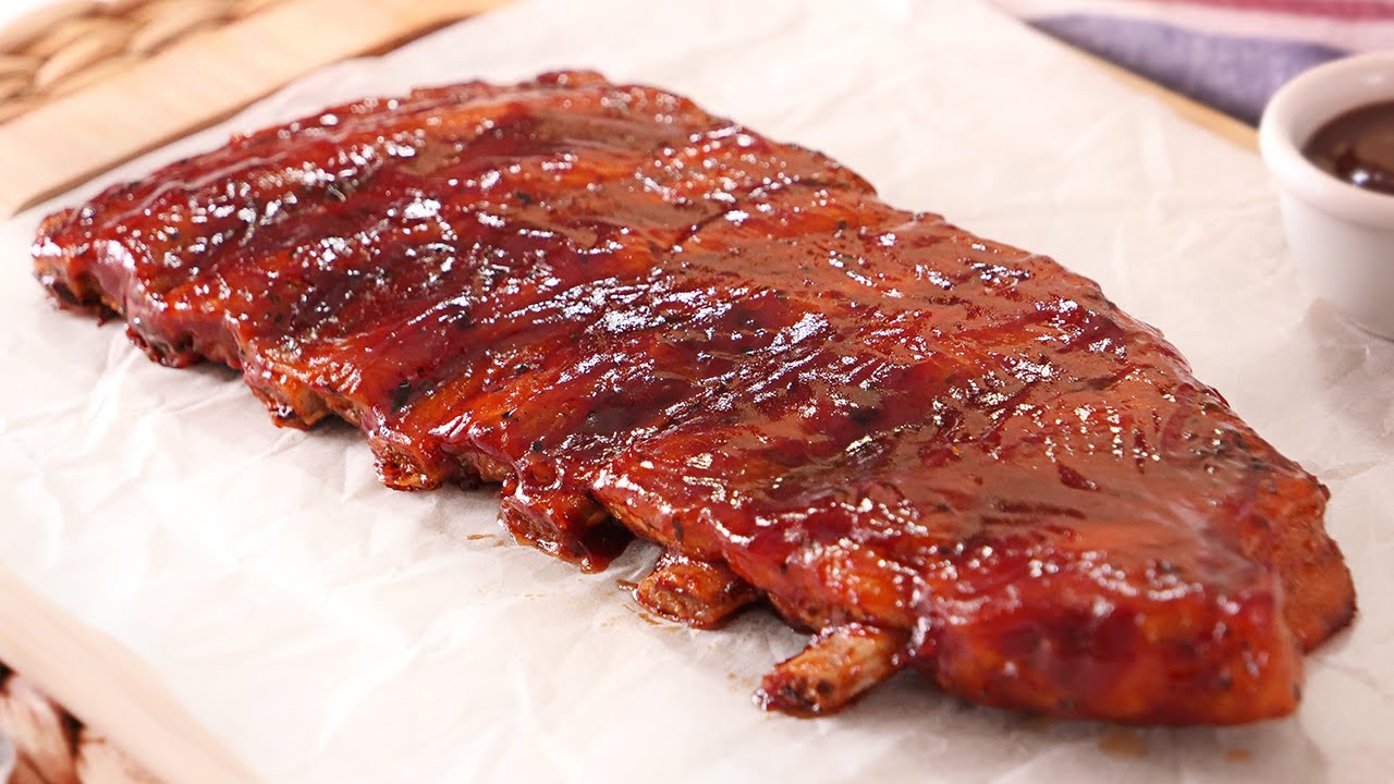costillas al horno con salsa barbacoa de bote