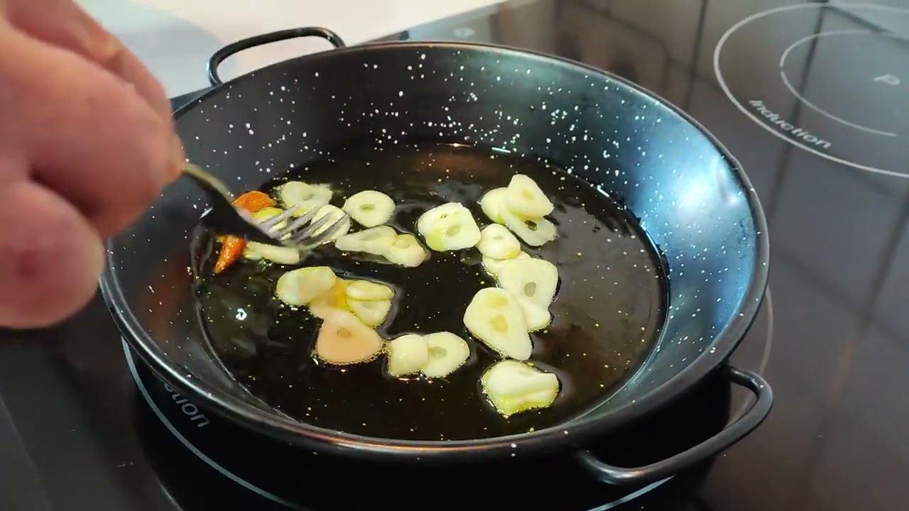 gambas congeladas al ajillo con vino blanco