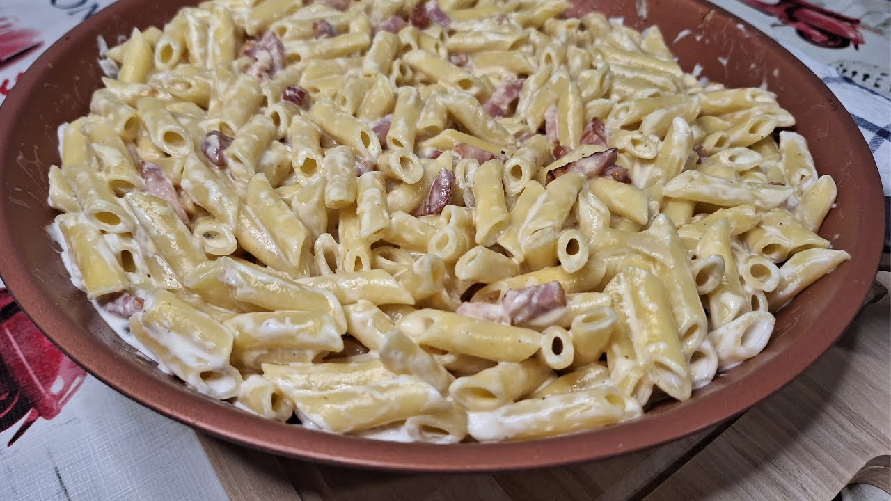 macarrones con nata y bacon arguiñano