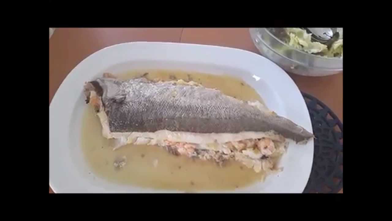 merluza rellena de puerros y gambas