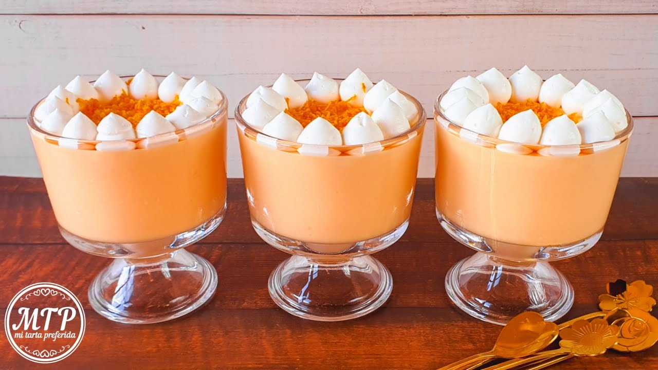 mousse de naranja con yogur y leche condensada
