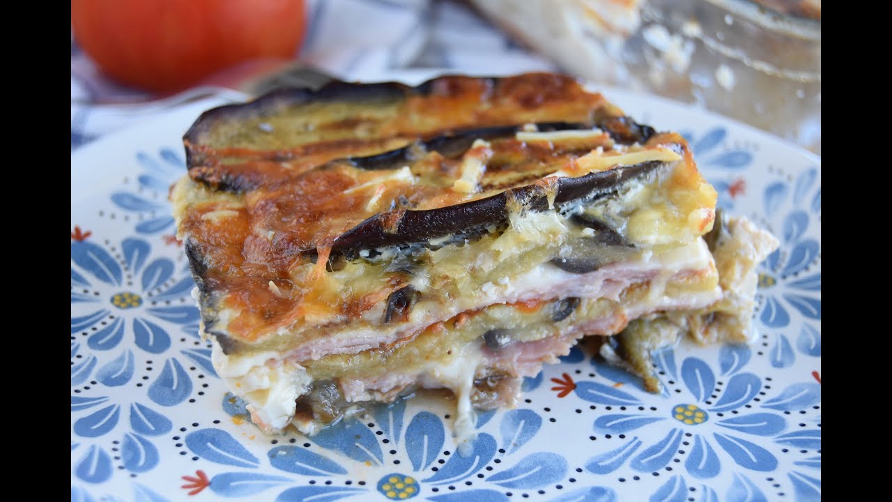 pastel de berenjenas jamon york queso y tomate