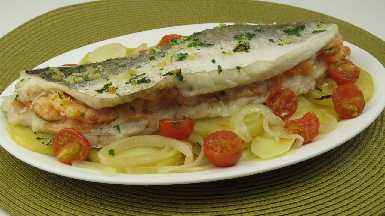 receta de merluza rellena de salmon y gambas
