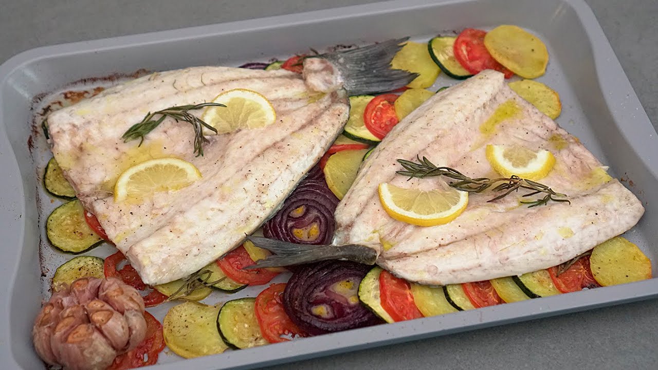 receta lubina al horno con patatas y verduras