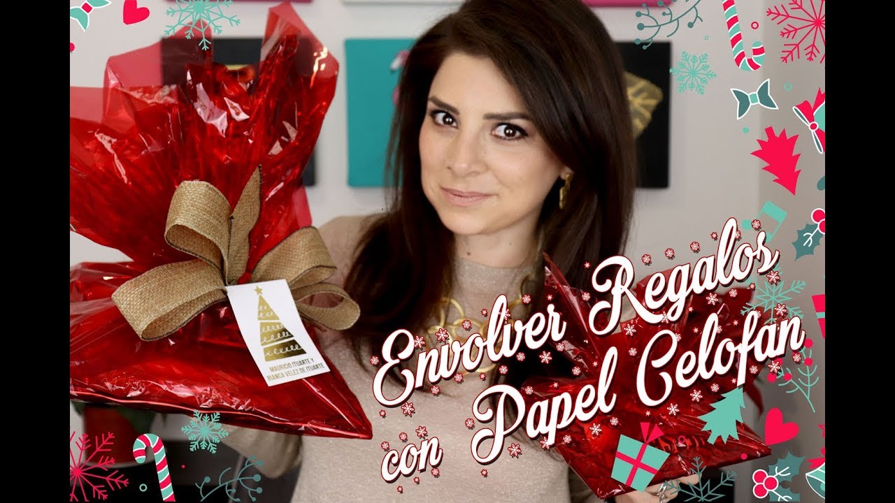como envolver un regalo en papel celofán