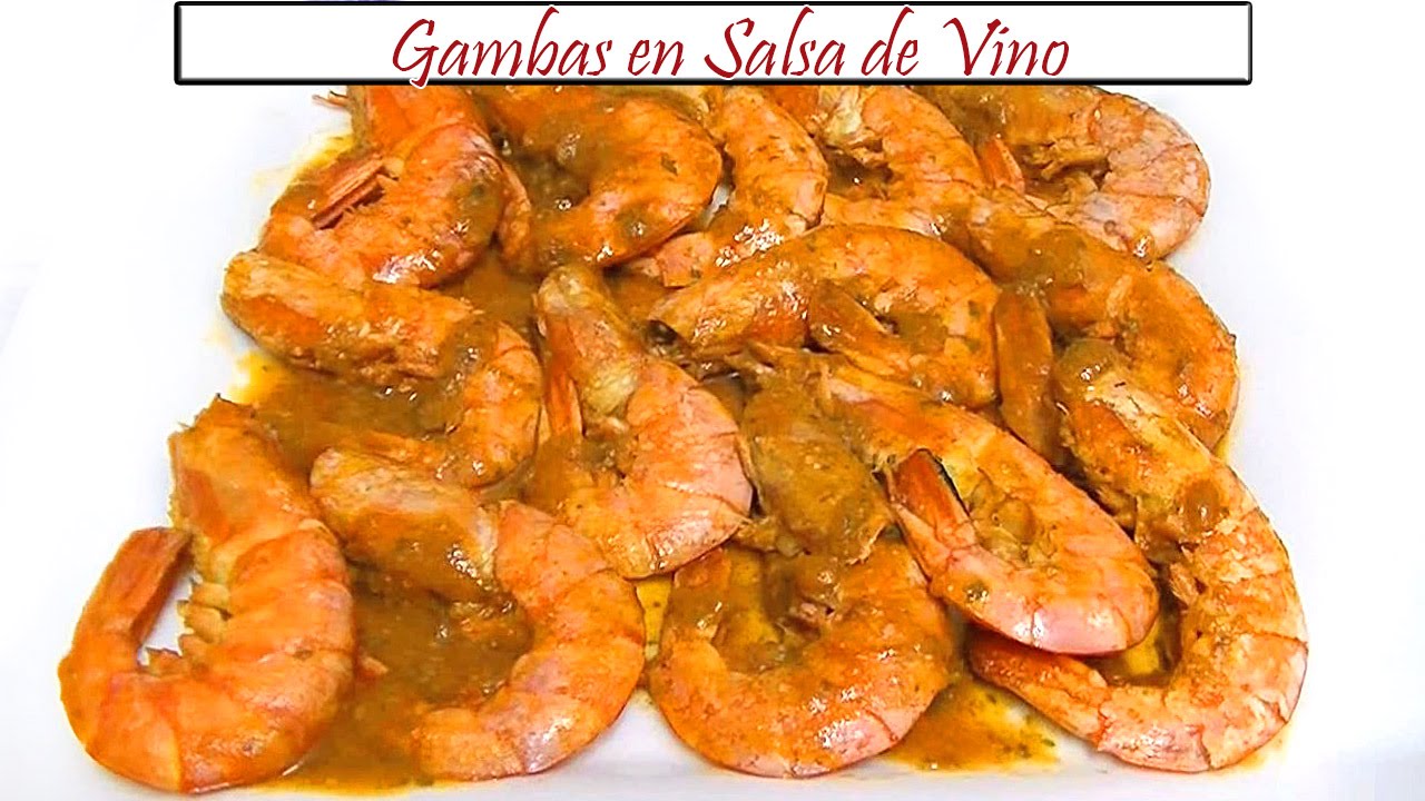 gambas en salsa de vino blanco